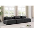 Bowery Hill Contemporary Charcoal Grey Vegan Leather 3-Piece Modular Sofa