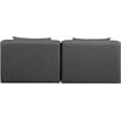 Bowery Hill Contemporary Charcoal Grey Vegan Leather 2-Piece Modular Sofa