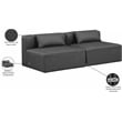 Bowery Hill Contemporary Charcoal Grey Vegan Leather 2-Piece Modular Sofa