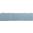 Bowery Hill Contemporary Light Blue Vegan Leather 3-Piece Modular Sofa