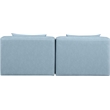 Bowery Hill Contemporary Light Blue Vegan Leather 2-Piece Modular Sofa