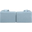 Bowery Hill Contemporary Light Blue Vegan Leather 2-Piece Modular Sofa