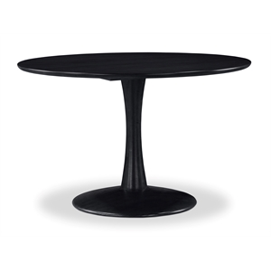 Bowery Hill Contemporary Tulip Shaped 48&quot Black Dining Table