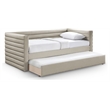 Bowery Hill Contemporary Soft Beige Vegan Leather Twin Daybed
