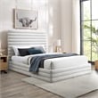 Bowery Hill Contemporary Cream Linen Textured Fabric King Bed