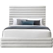 Bowery Hill Contemporary Cream Linen Textured Fabric King Bed