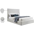 Bowery Hill Contemporary Cream Linen Textured Fabric King Bed