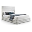 Bowery Hill Contemporary Cream Linen Textured Fabric King Bed