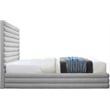Bowery Hill Contemporary Grey Linen Textured Fabric King Bed