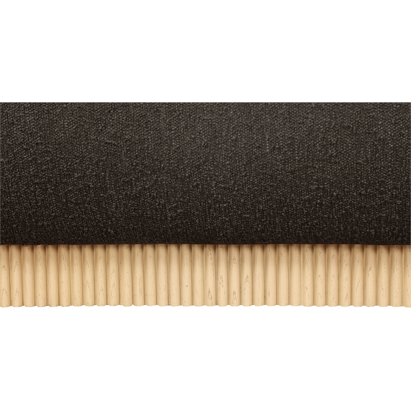 Bowery Hill Contemporary Rich Brown Boucle Durable Fabric Queen Bed