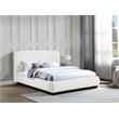 Bowery Hill Contemporary Rich Cream Boucle Durable Fabric Queen Bed