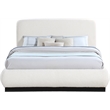 Bowery Hill Contemporary Rich Cream Boucle Durable Fabric Queen Bed