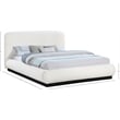 Bowery Hill Contemporary Rich Cream Boucle Durable Fabric Queen Bed