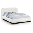 Bowery Hill Contemporary Rich Cream Boucle Durable Fabric Queen Bed