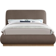 Bowery Hill Contemporary Brown Linen Textured Fabric King Bed
