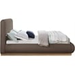 Bowery Hill Contemporary Brown Linen Textured Fabric Queen Bed