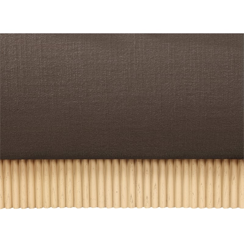Bowery Hill Contemporary Brown Linen Textured Fabric Queen Bed