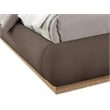 Bowery Hill Contemporary Brown Linen Textured Fabric Queen Bed