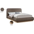 Bowery Hill Contemporary Brown Linen Textured Fabric Queen Bed