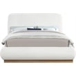 Bowery Hill Contemporary Cream Linen Textured Fabric King Bed
