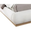 Bowery Hill Contemporary Cream Linen Textured Fabric King Bed