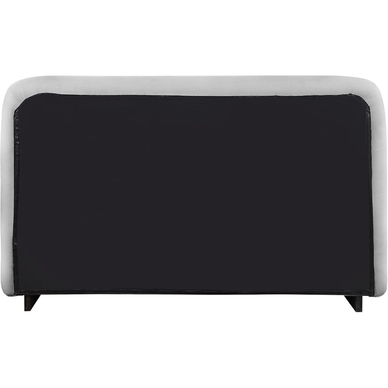 Bowery Hill Contemporary Grey Linen Textured Fabric King Bed