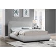 Bowery Hill Contemporary Grey Linen Textured Fabric Queen Bed