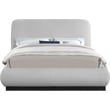 Bowery Hill Contemporary Grey Linen Textured Fabric Queen Bed