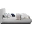 Bowery Hill Contemporary Grey Linen Textured Fabric Queen Bed
