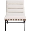 Bowery Hill Contemporary Soft Cream Vegan Leather Accent Chair