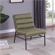 Bowery Hill Contemporary Soft Olive Vegan Leather Accent Chair