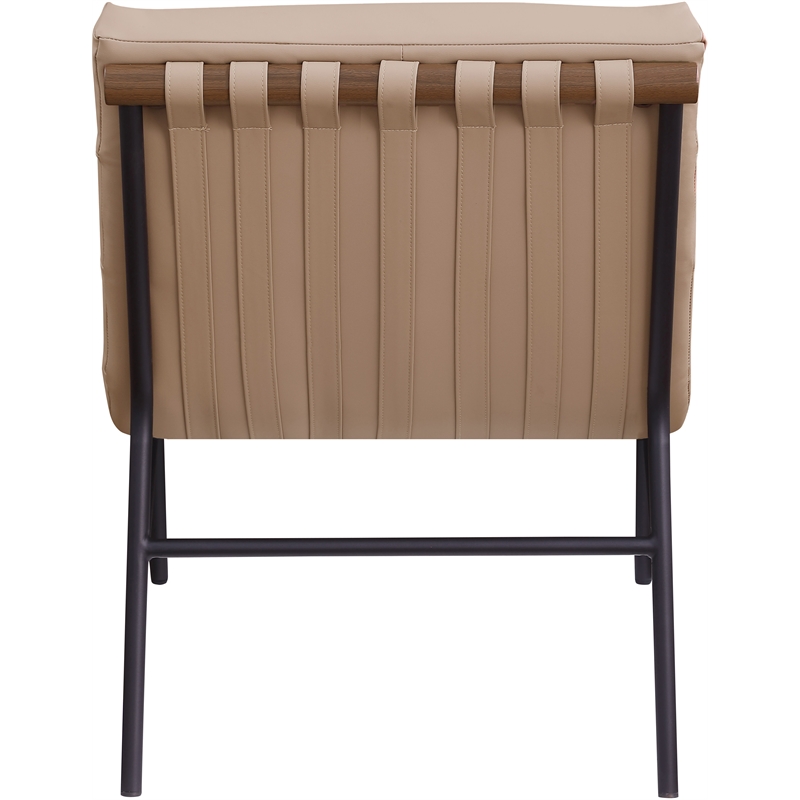 Bowery Hill Contemporary Soft Tan Vegan Leather Accent Chair