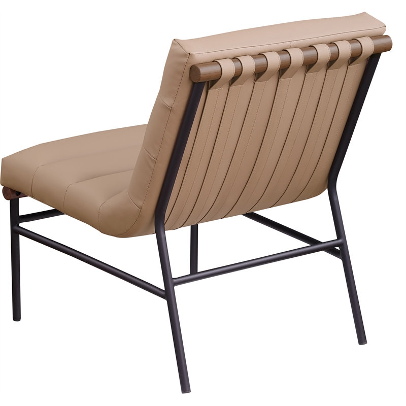 Bowery Hill Contemporary Soft Tan Vegan Leather Accent Chair