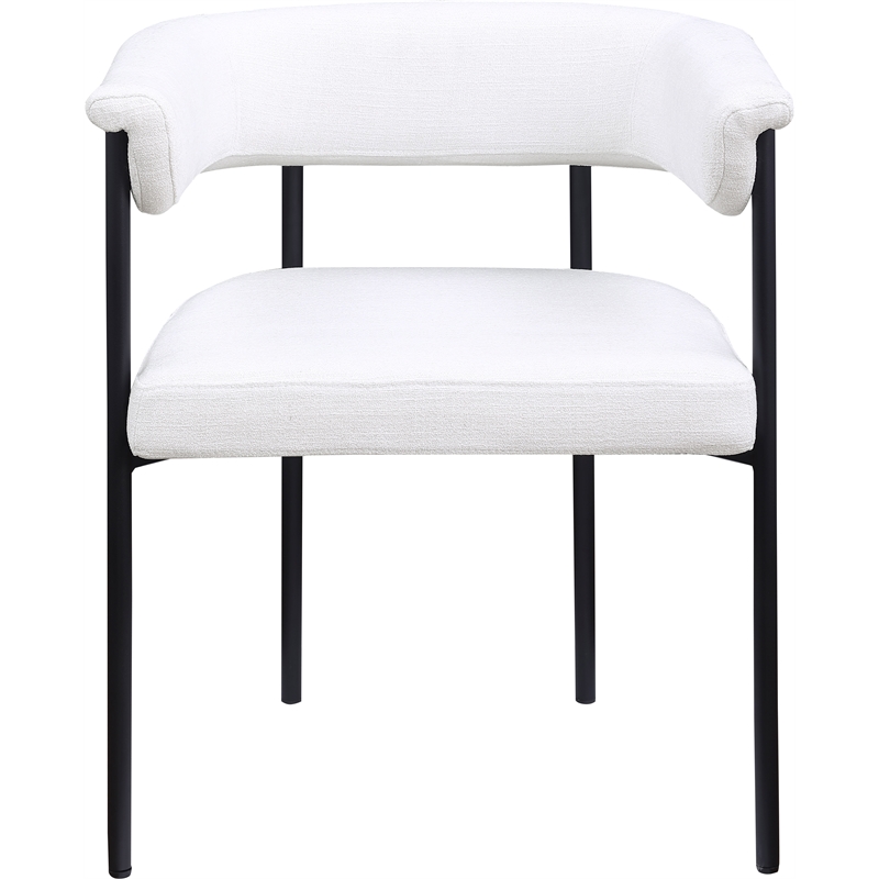 Bowery Hill Contemporary Cream Linen Textured Fabric Dining Chair (Set of 2)