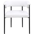 Bowery Hill Contemporary Cream Linen Textured Fabric Dining Chair (Set of 2)