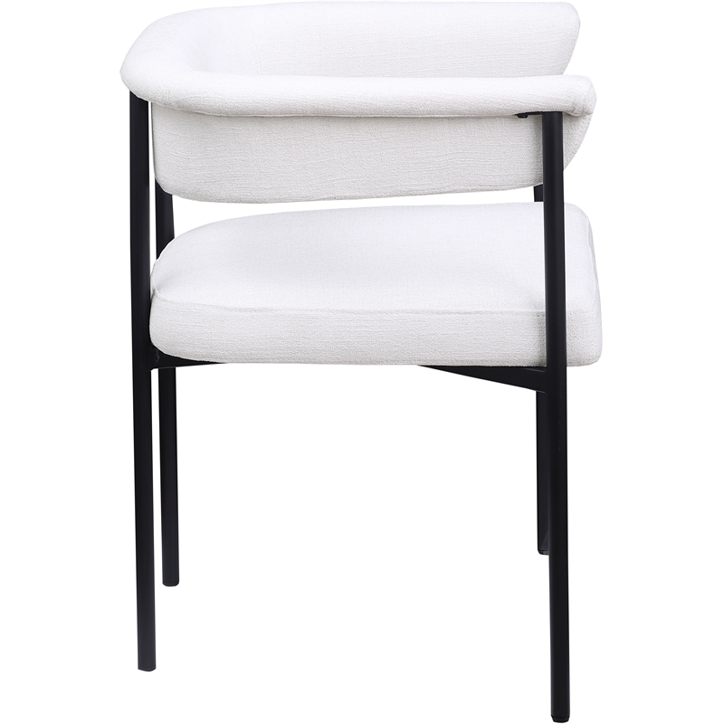Bowery Hill Contemporary Cream Linen Textured Fabric Dining Chair (Set of 2)