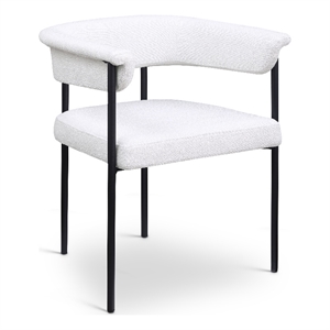 Bowery Hill Contemporary Cream Linen Textured Fabric Dining Chair (Set of 2)