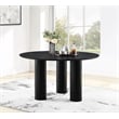 Bowery Hill Mid-Century Modern Oak Veneer Rich Black Dining Table