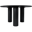 Bowery Hill Mid-Century Modern Oak Veneer Rich Black Dining Table