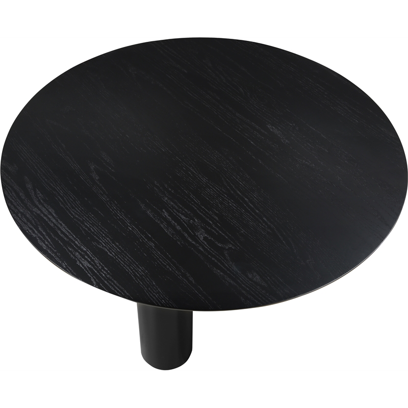 Bowery Hill Mid-Century Modern Oak Veneer Rich Black Dining Table