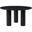 Bowery Hill Mid-Century Modern Oak Veneer Rich Black Dining Table