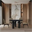 Bowery Hill Mid-Century Modern Oak Veneer Rich Black Dining Table