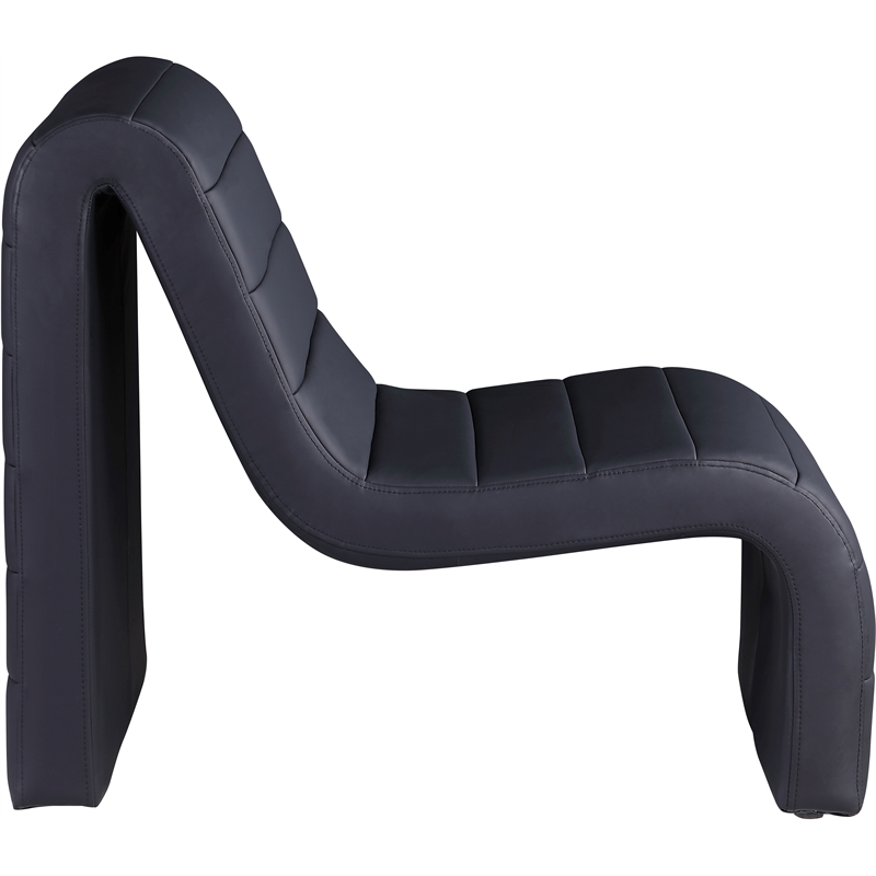 Bowery Hill Contemporary Soft Black Vegan Leather Accent Chair