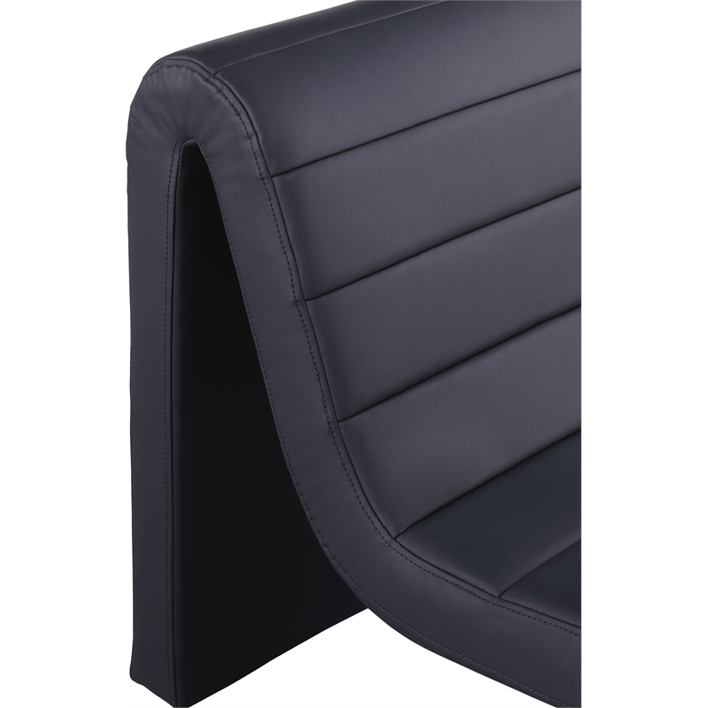 Bowery Hill Contemporary Soft Black Vegan Leather Accent Chair