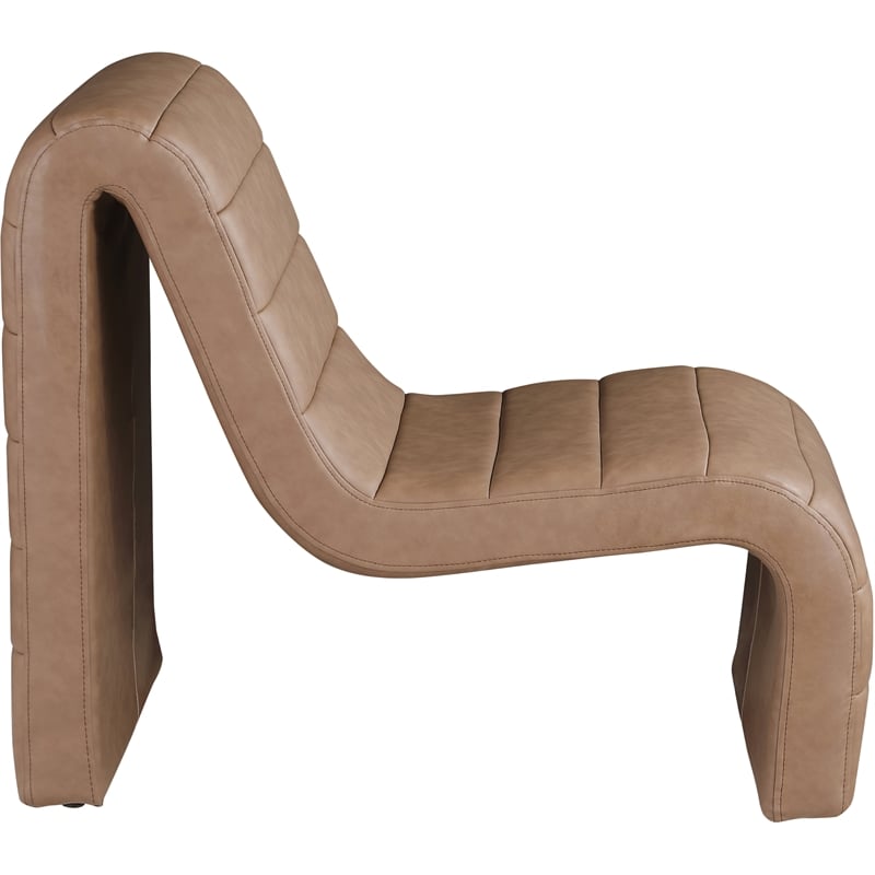 Bowery Hill Contemporary Soft Brown Vegan Leather Accent Chair