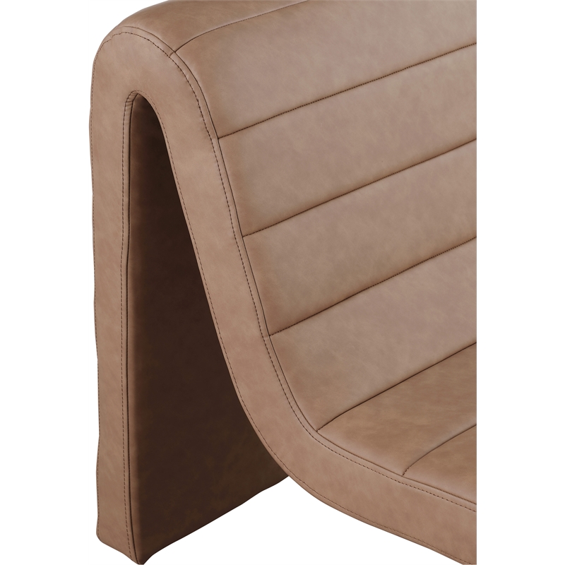 Bowery Hill Contemporary Soft Brown Vegan Leather Accent Chair
