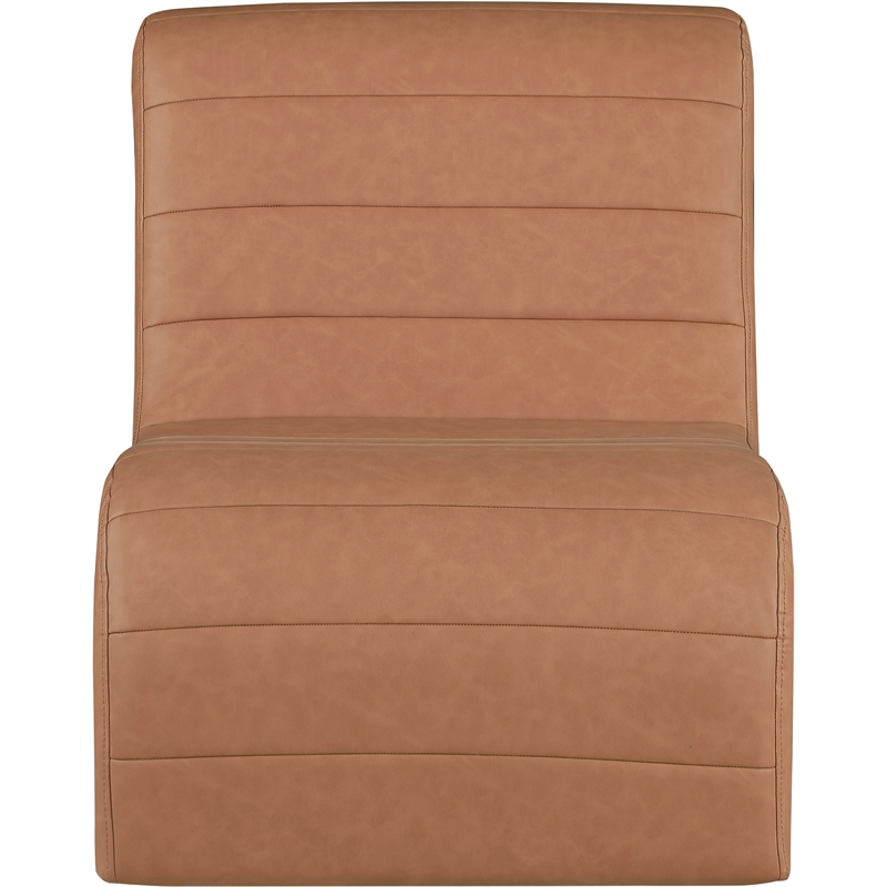 Bowery Hill Contemporary Soft Cognac Vegan Leather Accent Chair