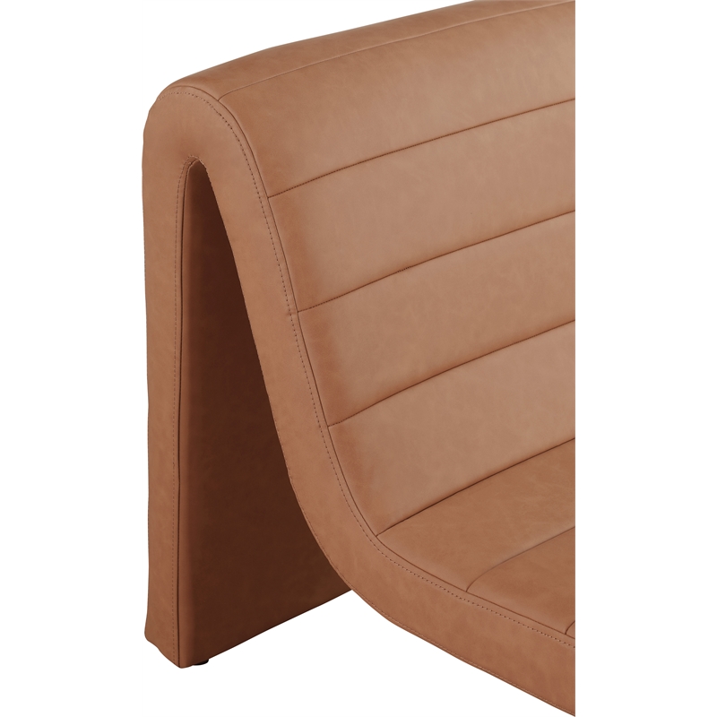 Bowery Hill Contemporary Soft Cognac Vegan Leather Accent Chair