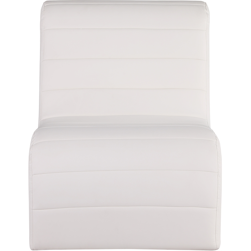 Bowery Hill Contemporary Soft Cream Vegan Leather Accent Chair