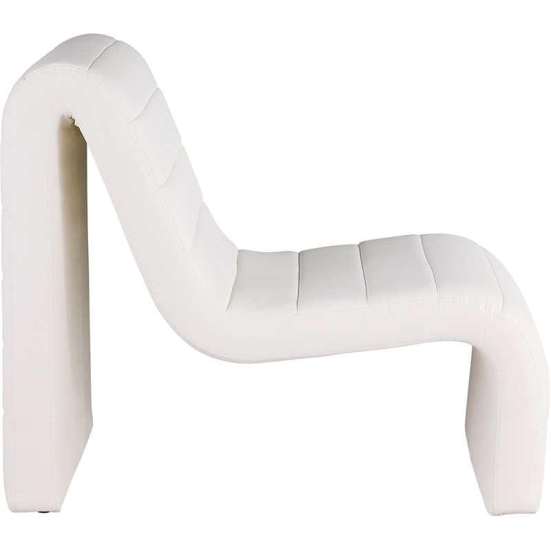 Bowery Hill Contemporary Soft Cream Vegan Leather Accent Chair